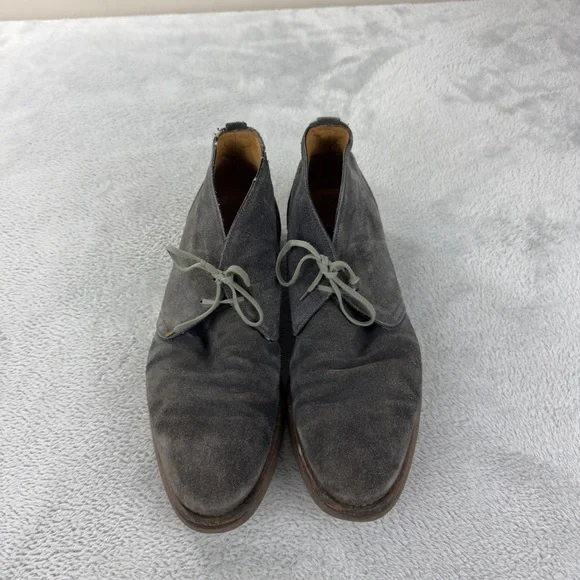 Isaia Grey Suede Leather Ankle Boots Men's Size 12 - Picture 9 of 15